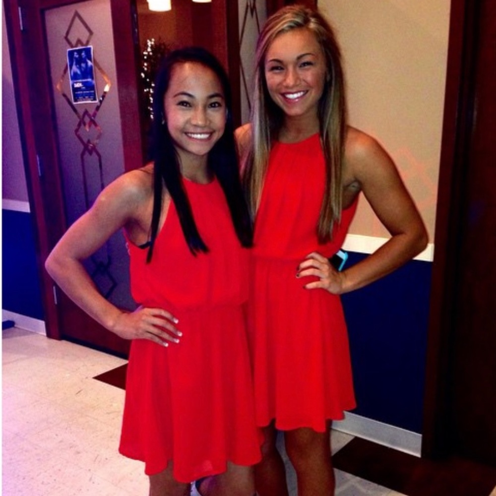 Burnt Orange/Red Windsor Dress